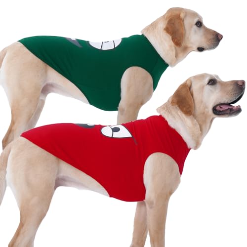 IECOii 2 Pack Pet Tank Top Tee Sleeveless| 3X-Large |Summer Dog Clothes Apparel,Pet Funny Costume Doggy T-shirts Clothing for Large Dog Puppy Outfit Keep Body Heat Hot Weather Holiday Party,