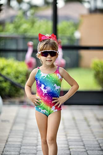 Funnycokid Girls One Piece Swimsuit Beachwear Size 7/8 Rainbow Unicorn 3D Printed Bathing Suit Swimwear For Pool Party 7-8Years #TOP1