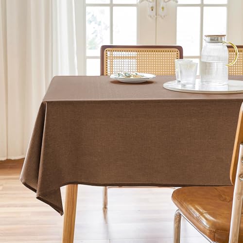 AUSSPVOCT Textured Tablecloth Rectangle 52x70 Water Resistant Spill-Proof Wipeable Fall Table Cloth Wrinkle Free Fabric Dining Table Cover for Kitchen Thanksgiving Party Farmhouse Decor