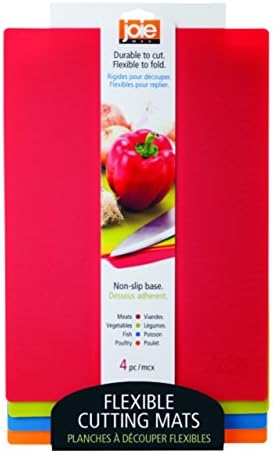 Joie Color Coded Flexible Cutting Mats (4 Pack), Multicolor