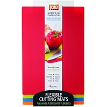 Joie Color Coded Flexible Cutting Mats, Non-Slip Base, Minimal Kitchen Accessory, Easy Food Disposal