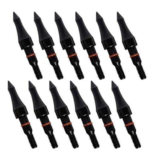 12pcs Archery Arrow Tips 100/125/150/200 Grain Field Tips 5/16 Inch Screw in Bullet Points, Archery Target Crossbow Practice Tip for Arrow Recurve Bow Compound Bow, Hunting Bow Arrow Target Practice