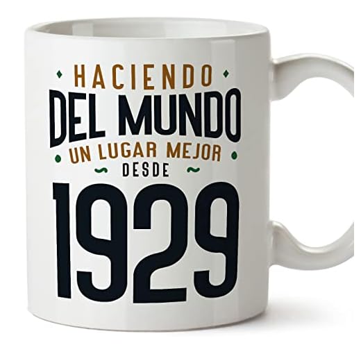 MUGFFINS Tazas 1929 Cumpleaños - En Español - Haciendo del Mundo un Lugar Mejor - 11 oz / 330 ml - Regalo original y divertido