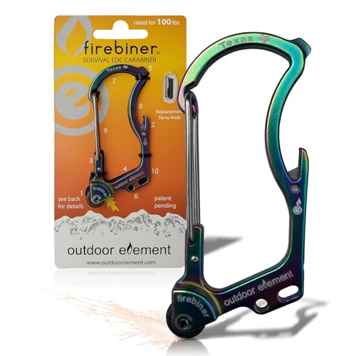 OUTDOOR ELEMENT |Bryce Canyon National Park Firebiner | Souvenir | Keychain Emergency Tool | Fire Starter | Carabiner | Bottle Opener | Multi Tool