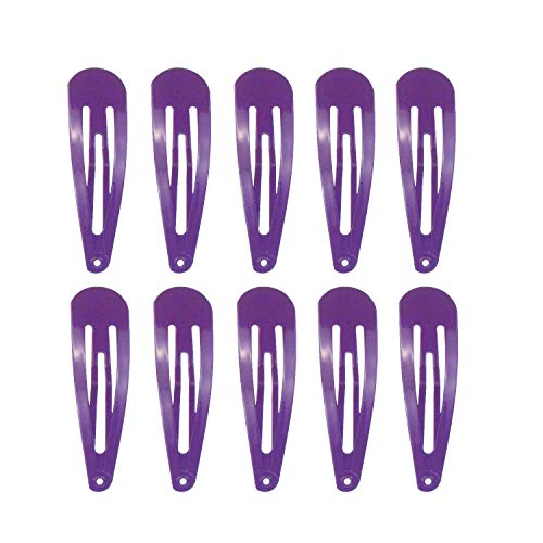 Motanar Paquete de 50 horquillas para el pelo a presión para niños, niñas y mujeres, 50 mm (morado)