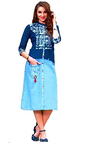 Designer BLUE DENIM kurti at Amazon 