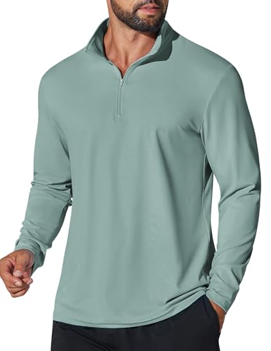 COOFANDY Mens Long Sleeve Sun Protection Shirts UPF 50+ 1/4 Zip Up Fishing Running Rash Guard...