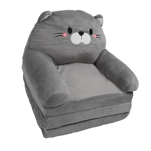 Image of SUNGOOYUE Baby Armrest Sofa Bed Plush Grey Toddler Chair for Relaxing Playing Resting for Home (3 Layer)