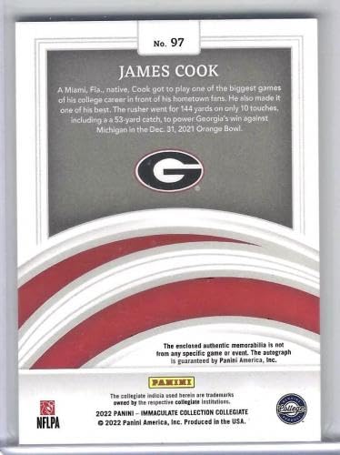 Amazon.com: James Cook 2022 Panini Immaculate Collegiate Rookie