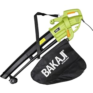 Aspirafoglie Elettrico da Giardino 3 in 1 Aspiratore Trituratore e Soffiatore Soffia Foglie Potenza 3000 W con Serbatoio di Raccolta 45lt Rotelle e Tracolla per Manutenzione Spazi Esterni Con Filo