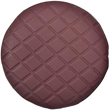 Round Faux Leather Bar Stool Cover - Elastic, Thicken Slipcover for Barbershop and Home - Durable and Anti-Aging(Camel 33cm)