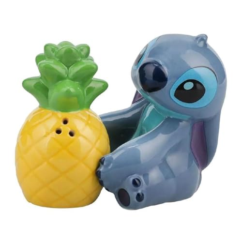 Paladone Stitch and Pineapple Salt & Pepper Shakers - Officially Licensed Disney Lilo & Stitch Ceramic Set for Kitchen & Home Decor, Housewarming Gift
