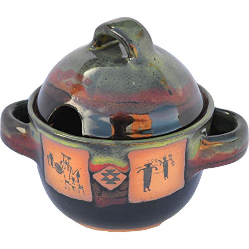 ALWAYS AZUL POTTERY 14 Oz. La Fonda Sugar Jar with Hole in Moonscape Glaze - Handmade Ceramic Sugar Bowl - Handcrafted Glazed Canisters - Storage Container for Sugar, Spice and Condiments