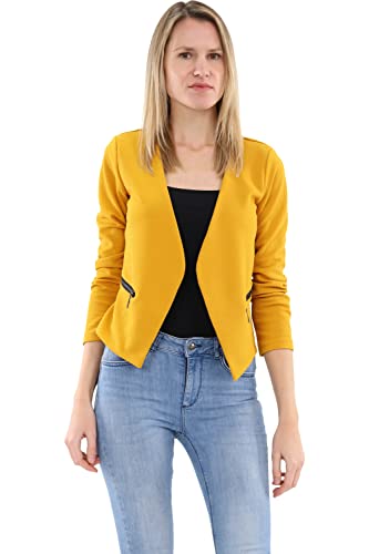 Malito - Damen Blazer Langarm - unifarbener Jerseyblazer - Kurze Basic...