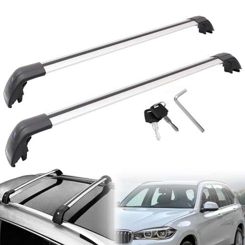 MotorFansClub Roof Racks Cross Bars Fit for BMW X5 F15 2014 2015 2016 2017 2018 Lockable Baggage Luggage Racks Roof Rail Bars