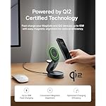 Belkin MagSafe Charger Compatible, 3-in-1 Qi2 15W Wireless Charging Station, Convertible Wireless Charger for iPhone 17, Apple Watch, AirPods, Pixel 10, Phone Stand for Travel w/ 36W Adapter - Black - Image 4