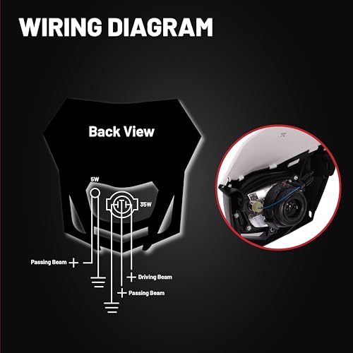 Polisport 8657600002 - LMX-Scheinwerfer aus Polypropylen mit Halogenlampe, kompatibel mit allen Motocross-/Enduro-Modellen in Farbe schwarz