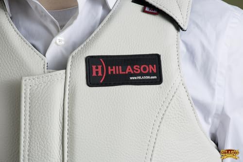 HILASON Colete de segurança de couro para equitação de touro equestre, Branco, G