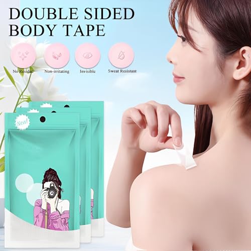 MIETONG Fashion Tape Doppelseitig, 108 Stück Klebestreifen Kleidung Body Tape, Doppelseitiges Klebeband Kleidung Transparent, BH Tape für Mode Körper Clothing Zubehör Abendkleidung Hemden Tape