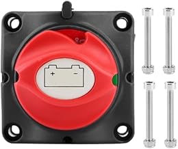 Qiilu 12V 600A Marine Battery Isolator Switch, Battery Power Isolator Master Disconnect Cut Off Two Level Switch for RV Yacht