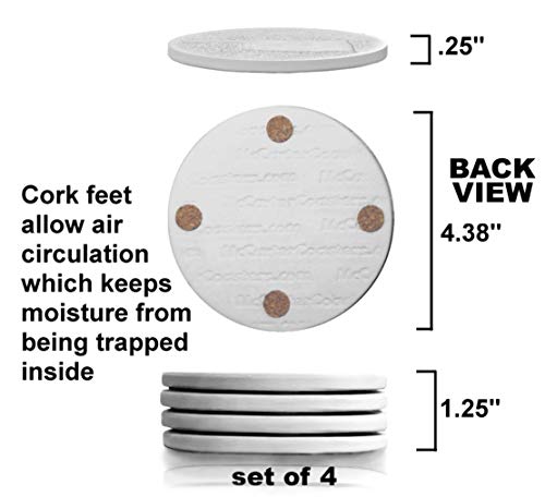 Texas Absorbent Drink Coaster Set - Handmade By Mccarter Coasters - 4.38 Inch (4Pc) #TOP4