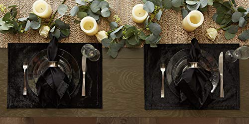Dii Velvet Collection Tabletop, Placemat Set, Black 4 Piece #TOP1