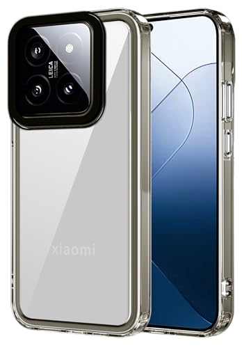 Image of Kapa Warrior Acrylic Clear Back Cover for Xiaomi 14 (5G) | Slim Shockproof [Military Grade Protection] Hybrid Bumper Case (Grey Sides)
