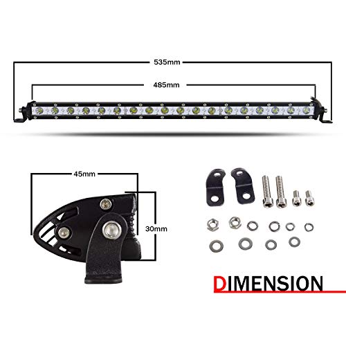 Willpower 20 Inch 90W Single Row Led Light Bar Low Profile Ultra Thin Slim Mini Spot Beam Led Off Road Lights Driving Lights Led Fog Lights Boat Lighting Led Work Light #TOP1