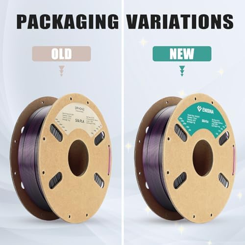 PLA Filament 1,75 mm Silk, ENISINA Filament PLA Shiny Silky Shine do drukarek 3D, Precisão Dimensional +/- 0,03 mm, 1kg (niebieski, fioletowy i czarny)