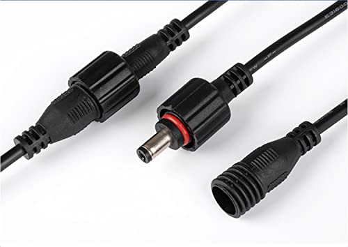 AsanWise IP67 Waterproof DC Extension Cable Cord 3m/9.84ft 5.5 mm x 2.1mm DC Extension Wire Black - Image 4