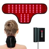 Red Light Therapy for Neck and Shoulder, Rechargeable Infrared Light Therapy Wrap for Body Muscle Fatigue and Stiffness Relief, Portable Cordless Device for Home Office Use