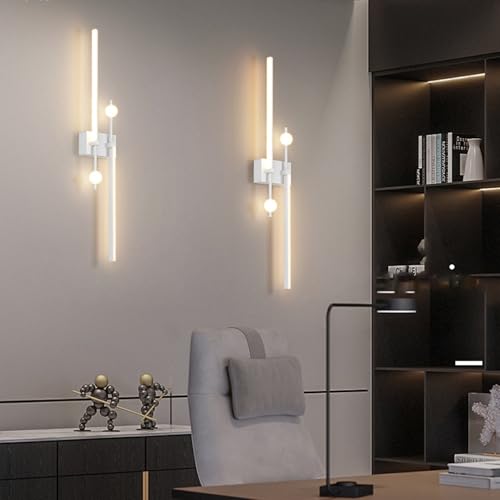 Lámpara de pared interior LED moderna blanca de líneas largas decorativa 80cm