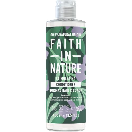 Image of Faith In Nature Natural Rosemary Conditioner, Stimulating for Normal Hair & Scalp, Vegan & Cruelty Free, No SLS, Silicones or Parabens, 400ml