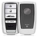 Produktbild kwmobile Autoschlüssel Hülle für Acura - TPU Schutzhülle Schlüsselhülle Cover für Acura 4-Tasten Autoschlüssel (nur Keyless Go) Hochglanz Silber