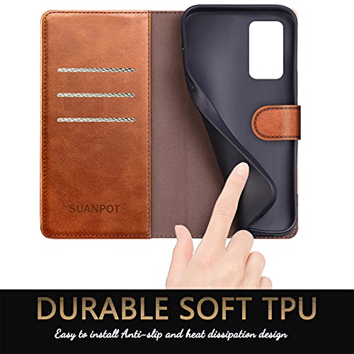 Suanpot For Oneplus Nord N200 5G With Rfid Blocking Leather Wallet Case Credit Card Holder,Flip Folio Book Phone Case Shockproof Cover Women Men For Oneplus Nord N200 5G Case Wallet Light Brown #TOP4