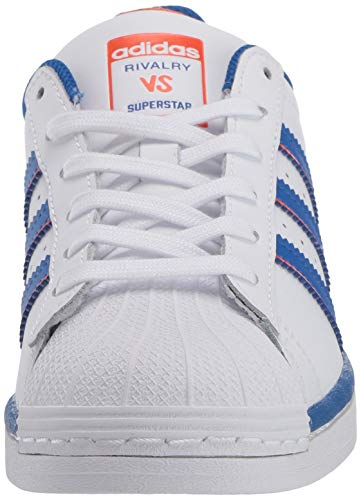 Adidas Originals Mens Superstar, White/Blue/Orange, 8 #TOP1