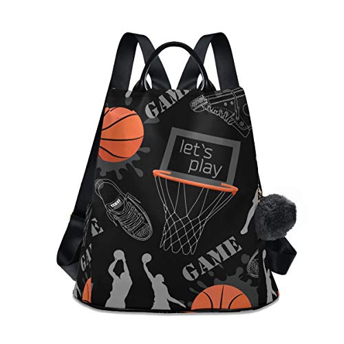 Mochila de baloncesto con dibujos animados  impermeable  para mujer  antirrobo  clásica