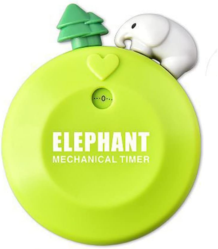 Cartoon Olifant Vorm Mechanische Timer 60 minuten Keuken Gadget Koken Klok Alarm Counters Handleiding Timer voor Studie Decoratie Groen