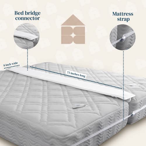 image for FeelAtHome Twin to King Bed Converter Kit - Bed Bridge - Twin XL Conne