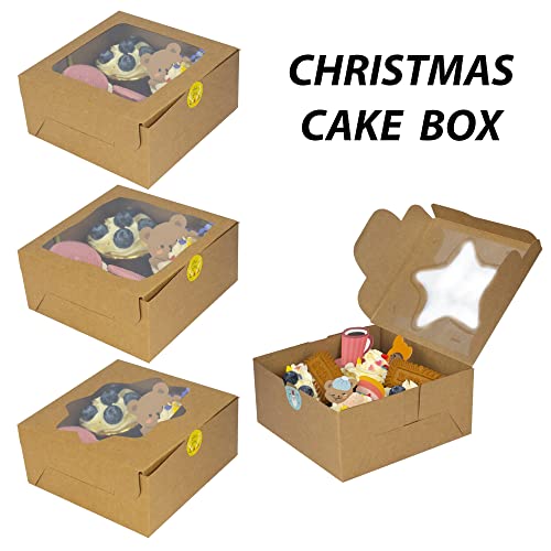 image for Uptotop 24 Pcs Bakery Boxes, Kraft Treat Cookie Box with 4 Different D