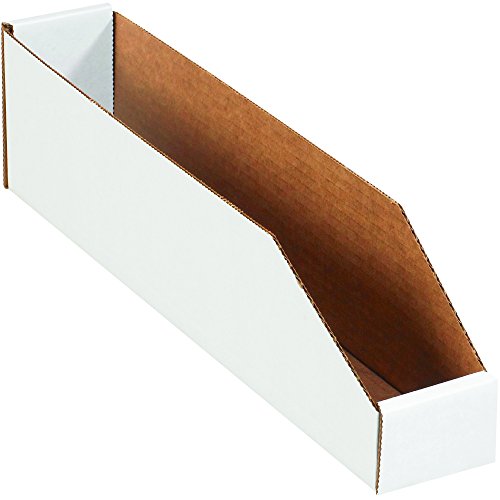 Image of Partners Brand PBINBWZ318 Open Top Bin Boxes, 3 inch x 18 inch x 4 1 /2 inch, Oyster White (Pack of 25)