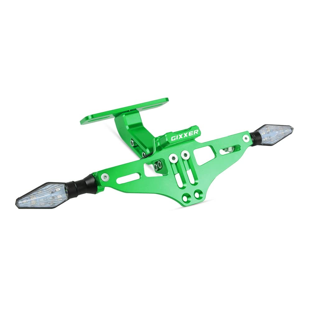 JosbY for Suzuki for GIXXER 150 155 for GIXXER SF 250 for GIXXER F150 License Plate Holder Licence Bracket with Light Tail Tidy Fender Eliminator Registrant License Plate (Color : B Green)