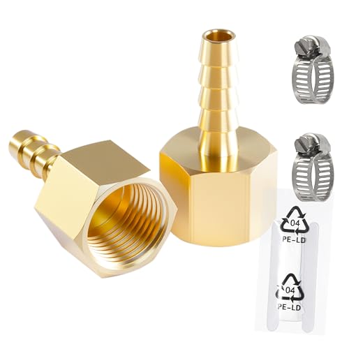 Msaeiqun Brass Hose Barb Fitting, 3/8" Female NPT x 1/4" Barb 5-pac by MSAEIQUN - Used condition - US$10.29