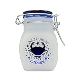 Ted Miller Innovation Zodiac Sign Quarter Oz (125ml) Smell Proof Airtight Glass Storage Jar, 3.25'' (Cancer Astrology Sign)