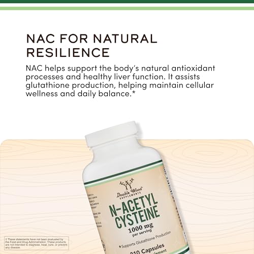 image for Double Wood Supplements NAC Supplement (N-Acetyl Cysteine) - 99%+ Puri