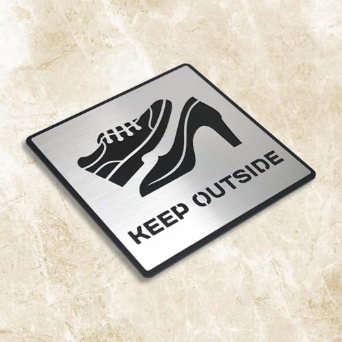 Image of KEEP OUTSIDE Room Sign 6 INCH * 6 INCH Self-Adhesive Sign for Business Office Corporate Hotel Company Factory Club Commercial Malls.