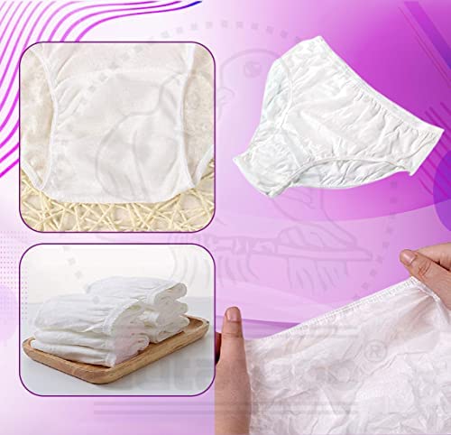 Image of Women's Cotton Disposable Underwear White Bra & Panty Maternity Massage Centre Beauty Parlour Underpants Hospitals Hotels waxing Salons