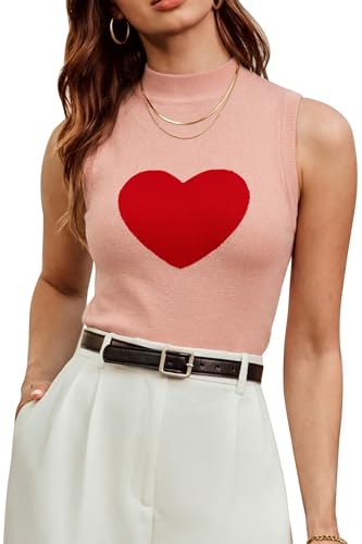 Image of Arach&Cloz Women's Wool Blend Mock Neck Fall Business Casual Sweater Tank