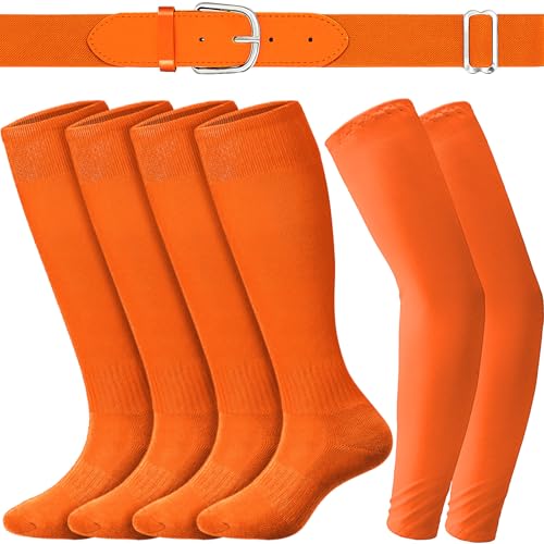 Baseball Belt and Socks Combo Softball Arm Sleeve UV Protection Compression Sleeves Adjustable Elastic Belt