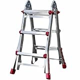 EL BAÑO MODERNO Escalera Telescópica 6+6. Escaleras Plegables Aluminio 150kg MAX. Escalera Bloqueo Automatico Bisagras de Acero. Escalera Aluminio Tacos Antideslizantes. Escadote Peldaño 30mm